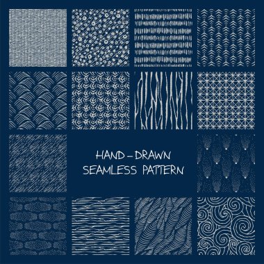 Dikişsiz desen çizilmiş seti.