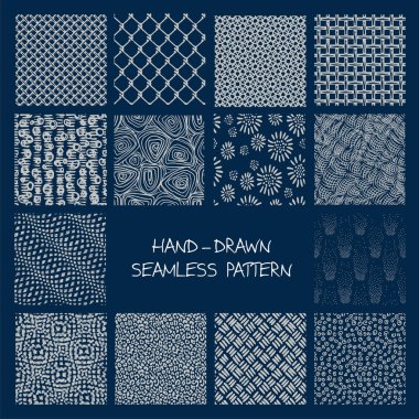 Dikişsiz desen çizilmiş seti.