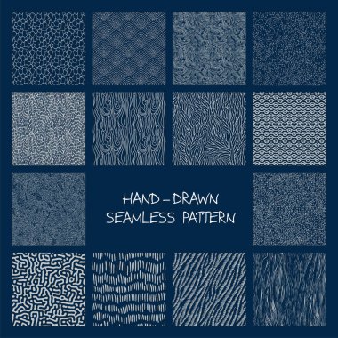 Dikişsiz desen çizilmiş seti.