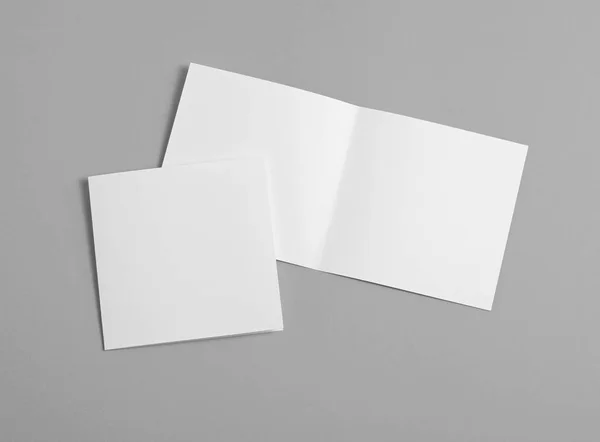 Folleto de papel plegable blanco en blanco — Foto de Stock