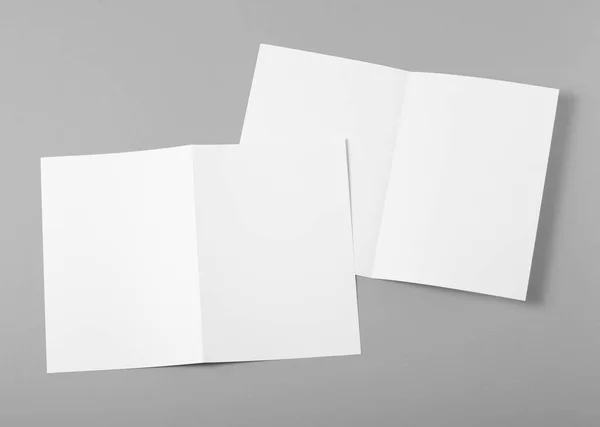 Blank white folding paper flyer — Stock Photo, Image