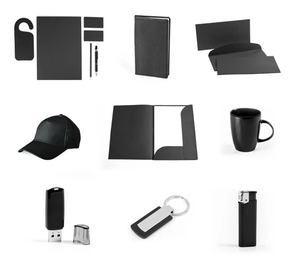 Set of black elements for corporate identity design on a white b — Stock Photo, Image