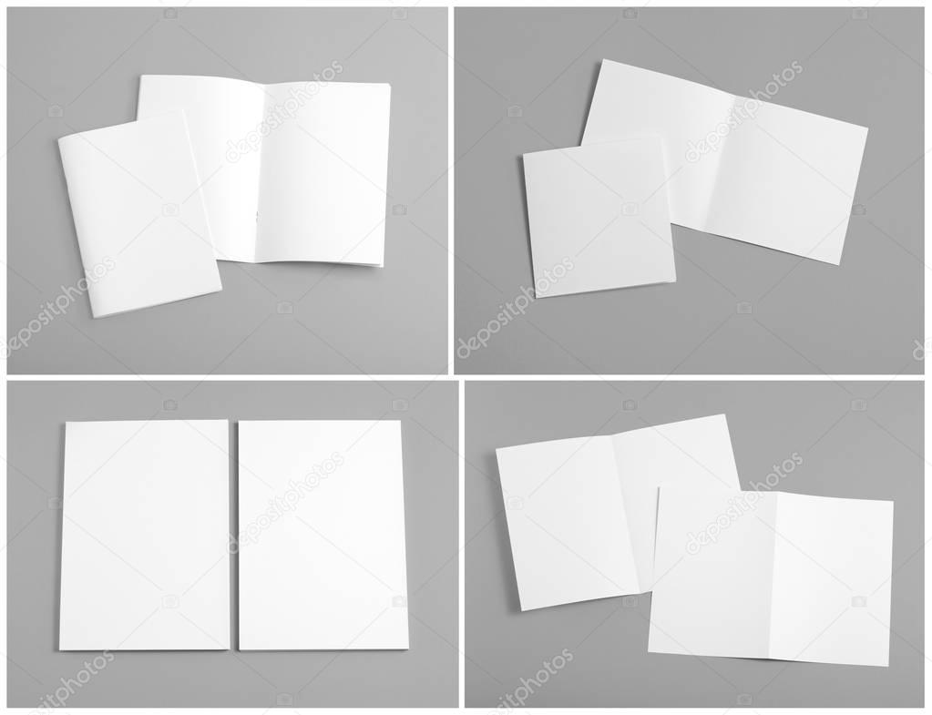 blank white folding paper flyer