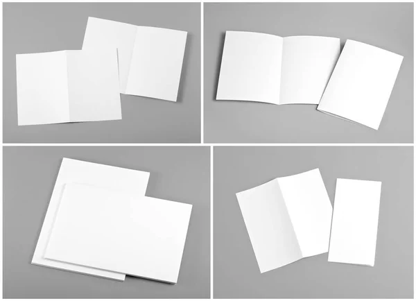 Blank white folding paper flyer — Stock Photo, Image