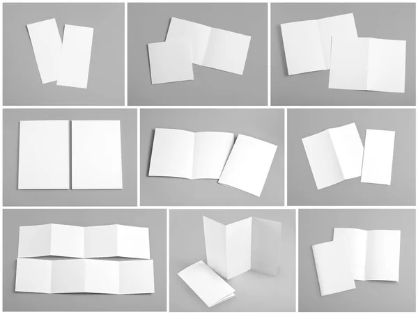 Blank white folding paper flyer — Stock Photo, Image