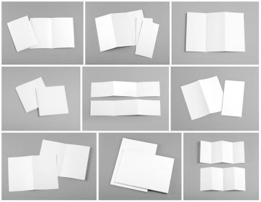 blank white folding paper flyer clipart