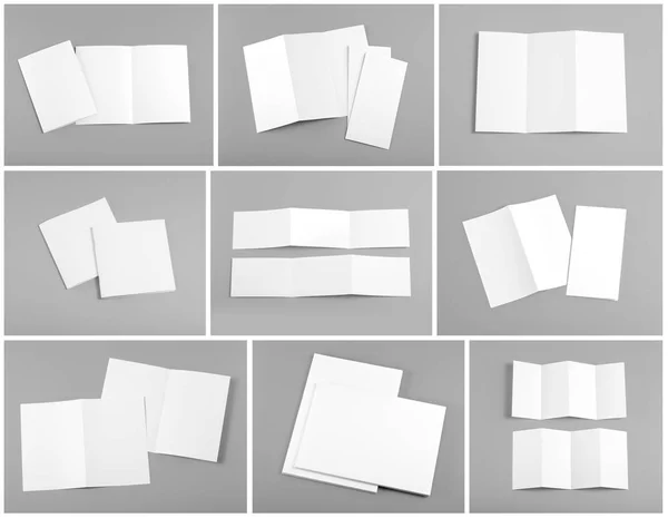 Folleto de papel plegable blanco en blanco — Foto de Stock