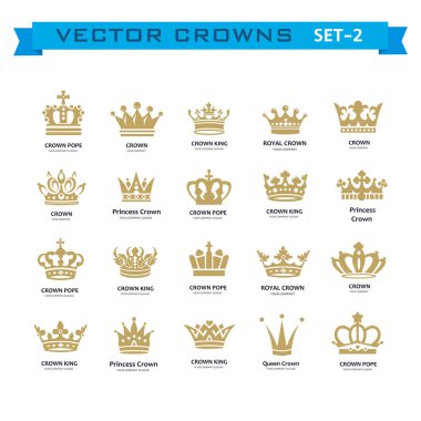 Vektör yaratıcı Kral, Kraliçe, Prenses, Papa kron topluluğu