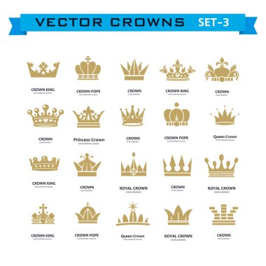 Vektör yaratıcı Kral, Kraliçe, Prenses, Papa kron topluluğu