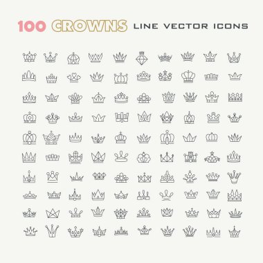 Tasarım vektör hanedan öğeleri. Siyah kron büyük bir dizi.