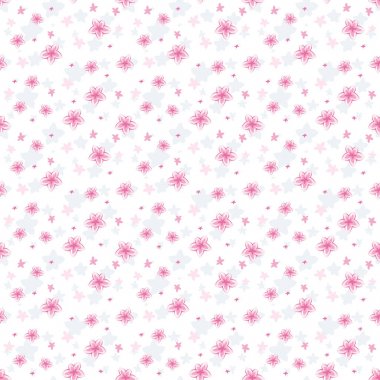 Vektör seamless modeli. Şirin desende küçük çiçek. Beyaz bac