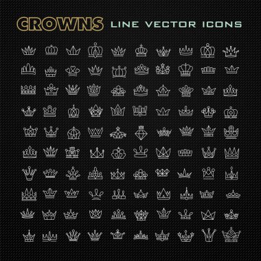 Tasarım vektör hanedan öğeleri. Beyaz kron büyük kümesi. El