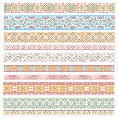 Geleneksel Ulusal nakış desenleri.