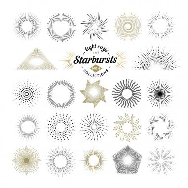Işınları ve yıldız patlaması tasarım öğeleri