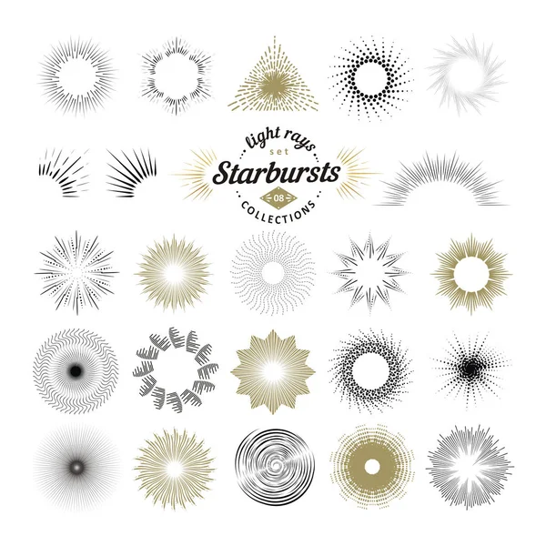 Raios e elementos de design starburst — Vetor de Stock