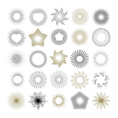 Işınları ve yıldız patlaması tasarım öğeleri
