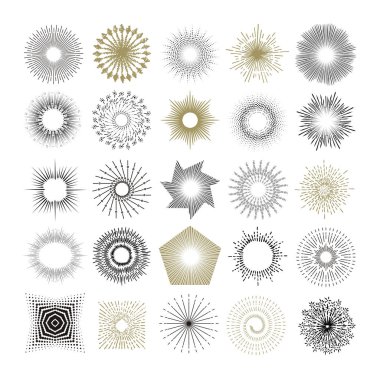 Işınları ve yıldız patlaması tasarım öğeleri