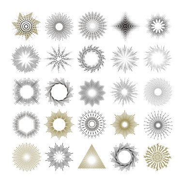 Işınları ve yıldız patlaması tasarım öğeleri