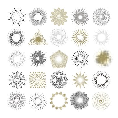 Işınları ve yıldız patlaması tasarım öğeleri