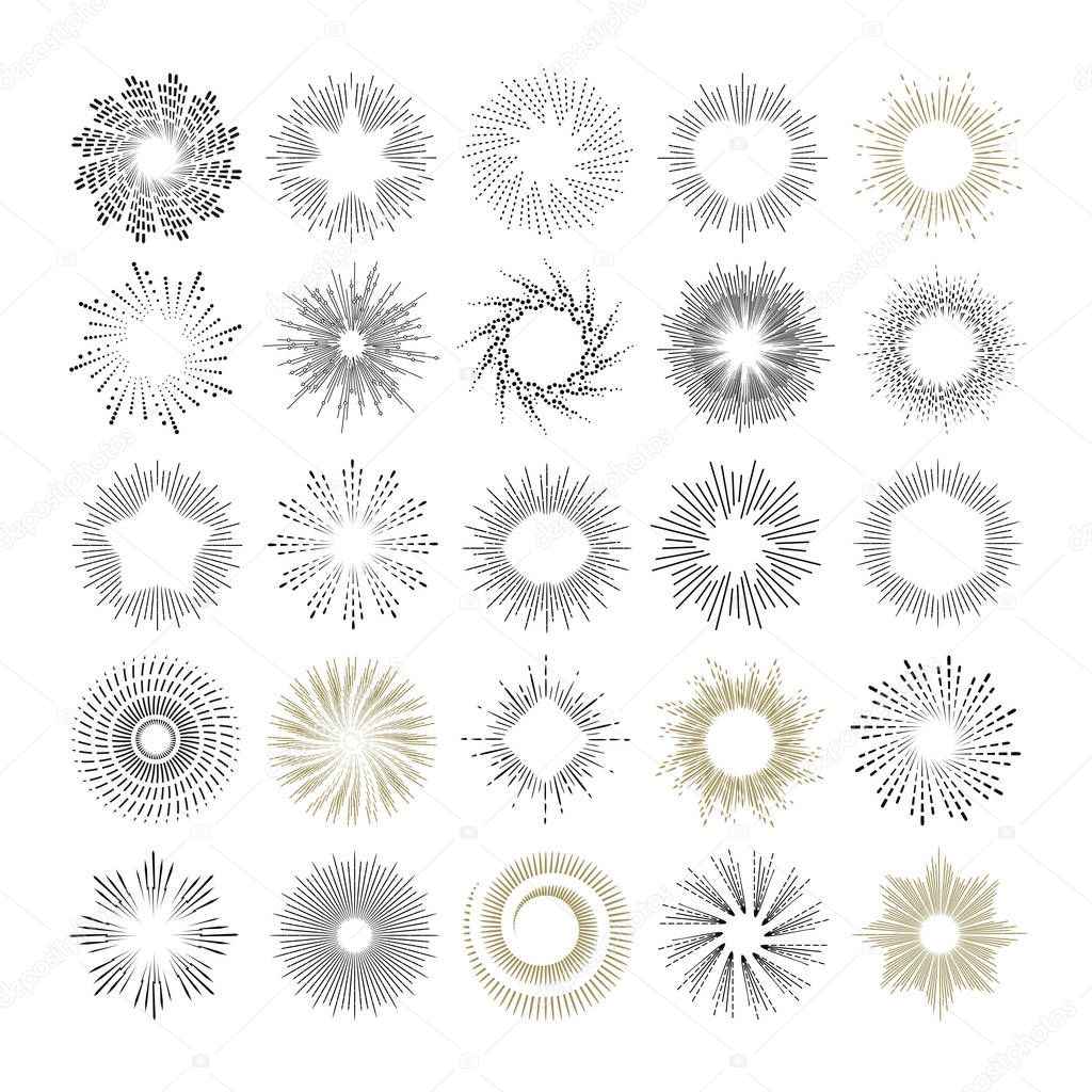 Rays and starburst design elements