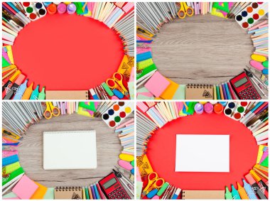 Çerçeveler farklı arka plan üzerinde okul kümesi sağlar.