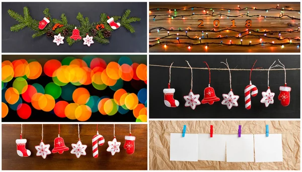 Set of Christmas and New Years decorations for your design. — Stock Photo, Image