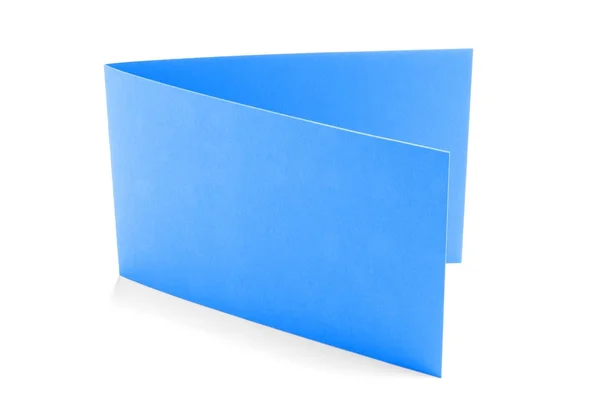 Twee vouwen blauwe kaart op witte achtergrond. — Stockfoto