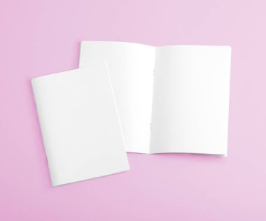 Pembe arka plan boş broşür.