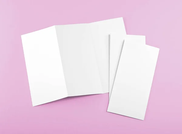 Folleto de papel plegable blanco en blanco — Foto de Stock