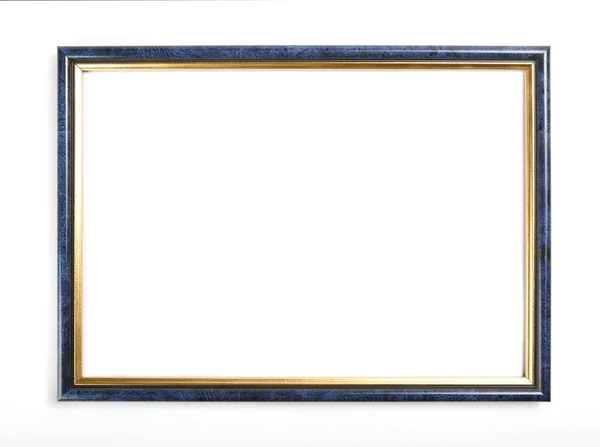 Cornice blu per pittura o immagine su sfondo bianco . — Foto Stock
