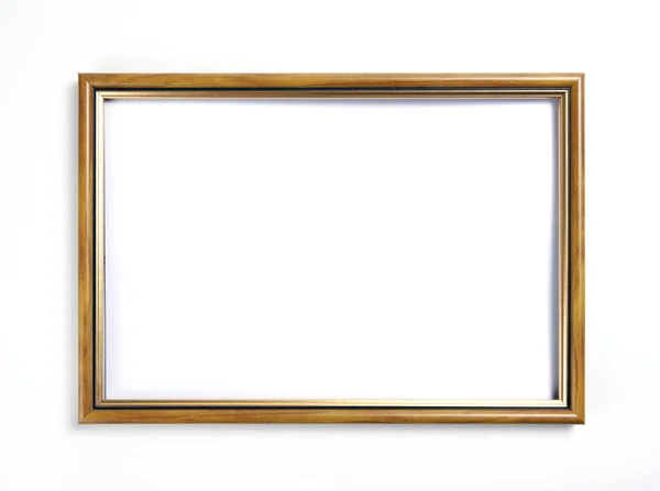 Cornice in legno per pittura o immagine su sfondo bianco. — Foto Stock