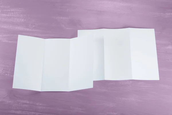 Folleto de papel plegable blanco en blanco — Foto de Stock