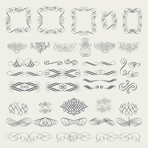 Collection of calligraphic elements — Stock Vector