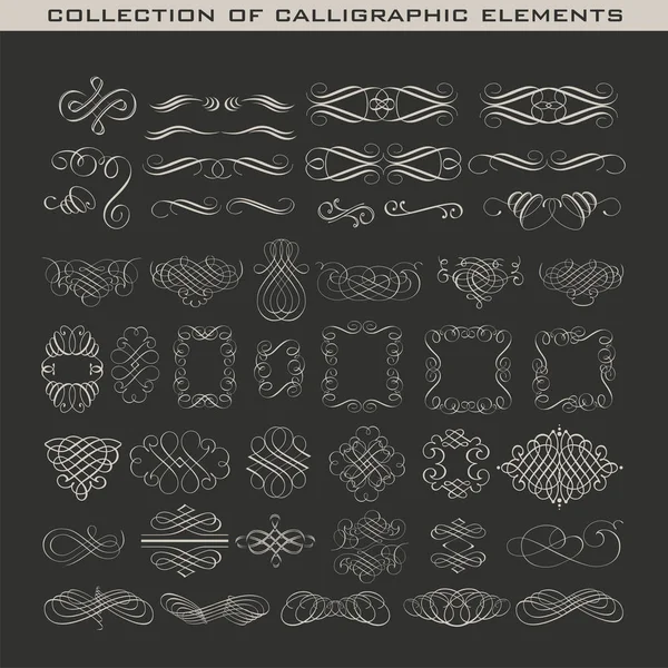 Коллекция каллиграфических элементов — стоковый вектор
