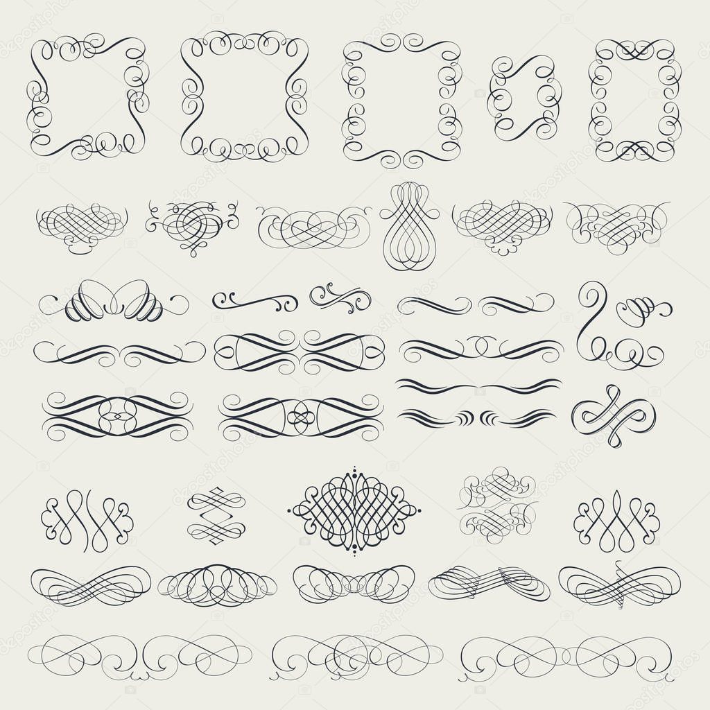 Collection of calligraphic elements