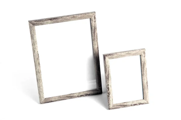 Dva prázdné rámečky pro malování nebo obrázek na bílém poz — Stock fotografie
