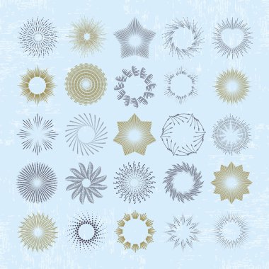 Işınları ve yıldız patlaması tasarım öğeleri