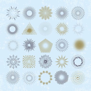 Işınları ve yıldız patlaması tasarım öğeleri