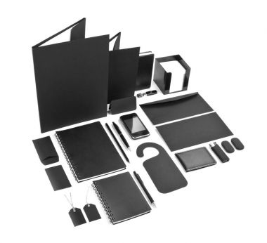 Kurumsal kimlik tasarımı beyaz b için siyah öğeleri kümesi