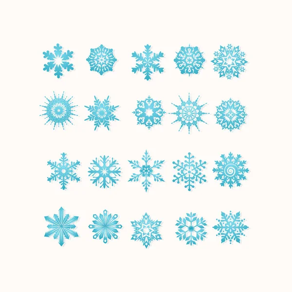 白い背景の青い雪の結晶アイコン — ストックベクタ