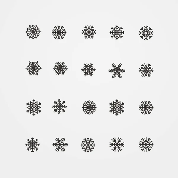 Black snowflakes icon on white background — Stock Vector