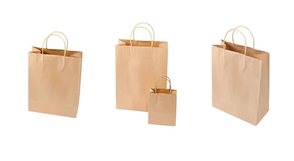 Different point of view of shopping bags on white background — Stock Photo, Image
