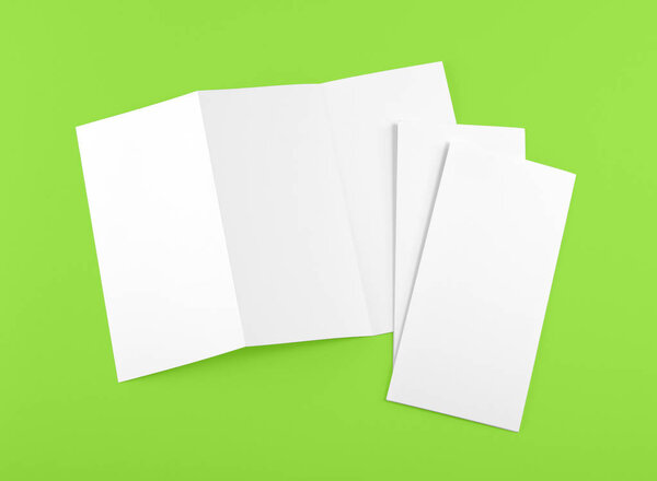 blank white folding paper flyer