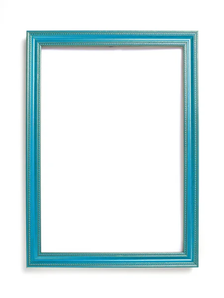Cornice blu per pittura o immagine su sfondo bianco — Foto Stock