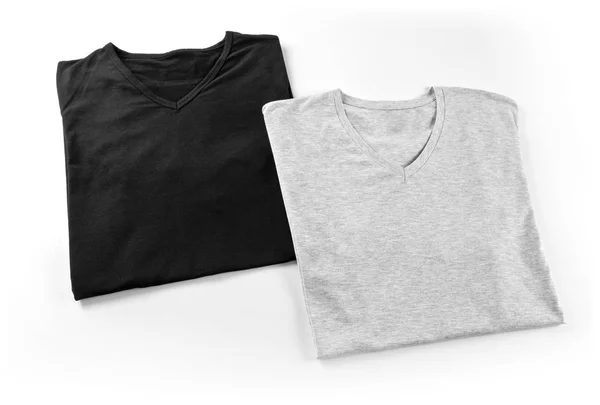 Schwarze und graue T-Shirts mock-up, bereit, Ihr Design zu ersetzen. — Stockfoto