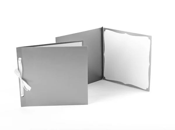 Silvery greeting cards on a white background. — Stock Photo, Image