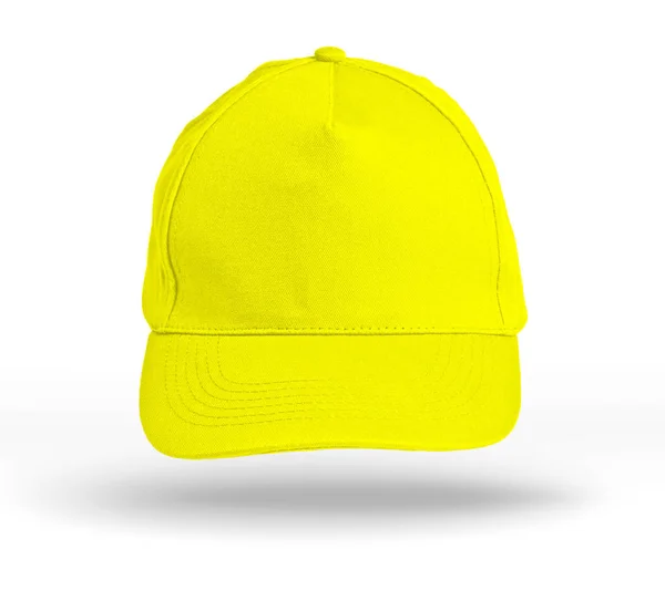 Yellow Baseball Cap на белом фоне . — стоковое фото