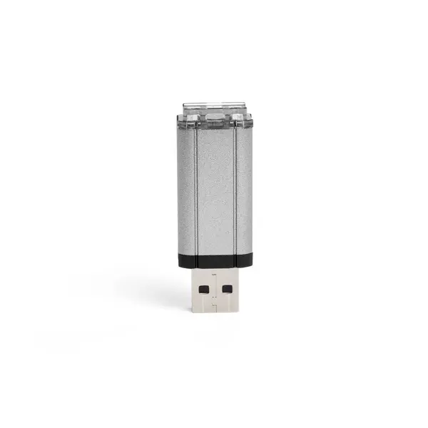 Graue USB-Stick auf weißem Hintergrund. — Stockfoto