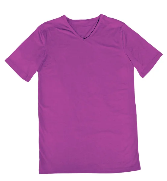 Rosa T-Shirt-Attrappe auf weißem Hintergrund, bereit, Ihre d zu ersetzen — Stockfoto