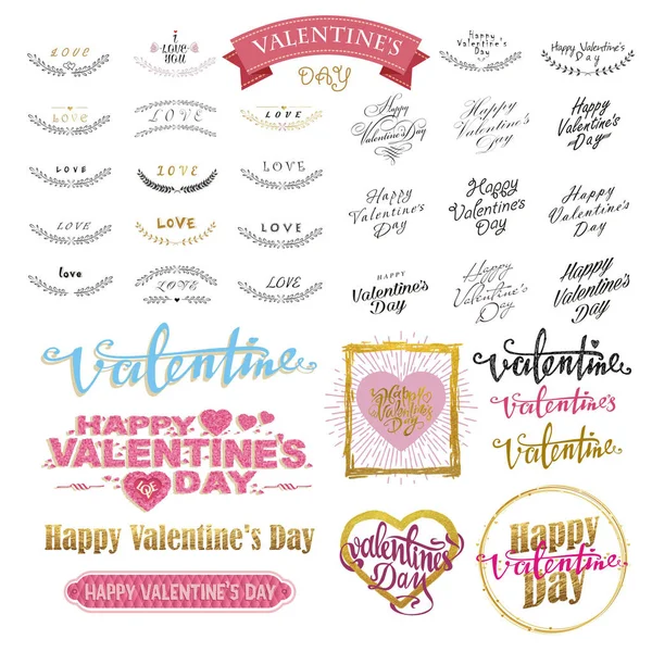 Valentine's Day betűkkel látványelemkészlet — Stock Vector